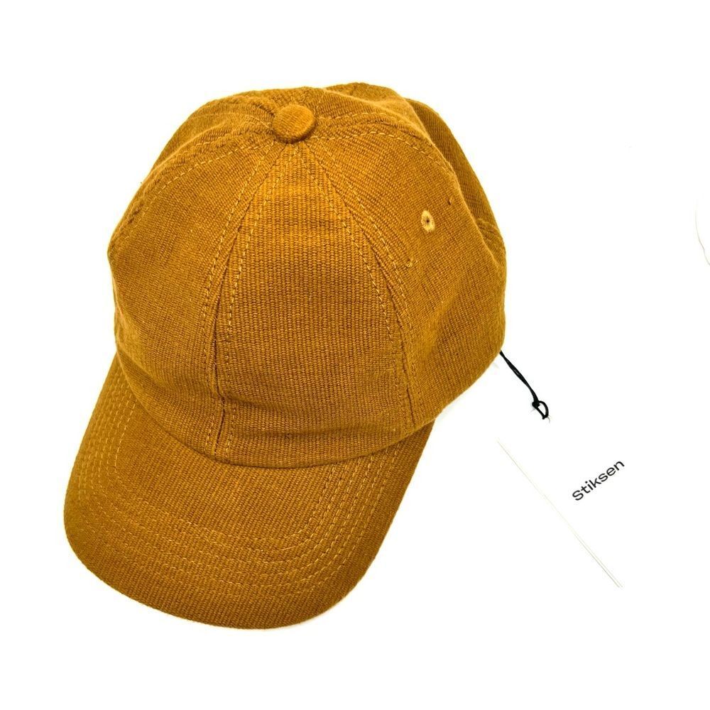 NWT Stiksen Unisex 105 Mustard Unconstructed Canvas Baseball Hat Size Medium